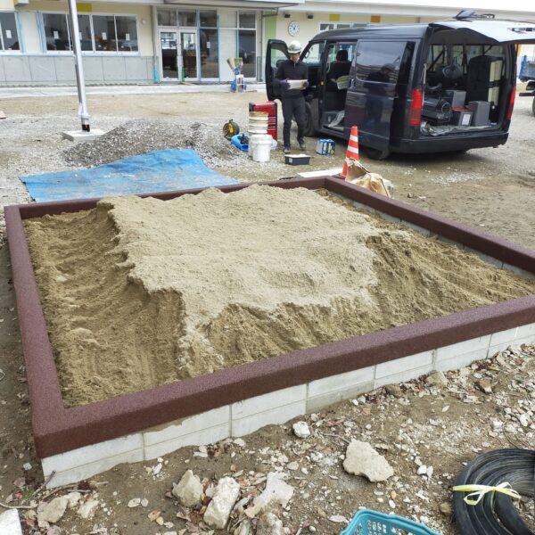 岡山市保育施設 ゴムチップ舗装