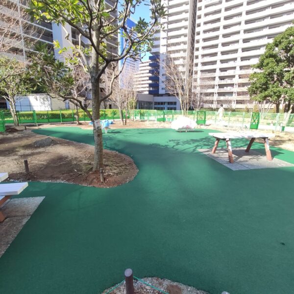 東京都マンション ゴムチップ舗装