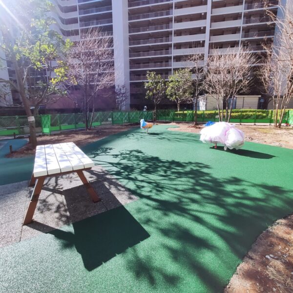 東京都マンション ゴムチップ舗装