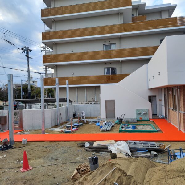 兵庫県西宮市保育施設6 ソフトグラウンド 砂場枠タイプ ゴムチップ舗装