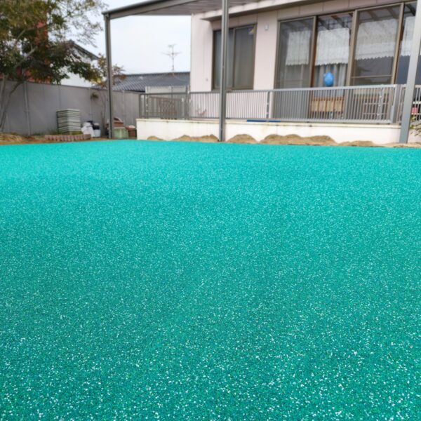 岡山県早島町 保育施設 ソフトグラウンド ゴムチップ舗装 ソフトグラウンド