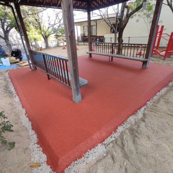 尾道市 保育施設7 ゴムチップ舗装 ソフトグラウンド