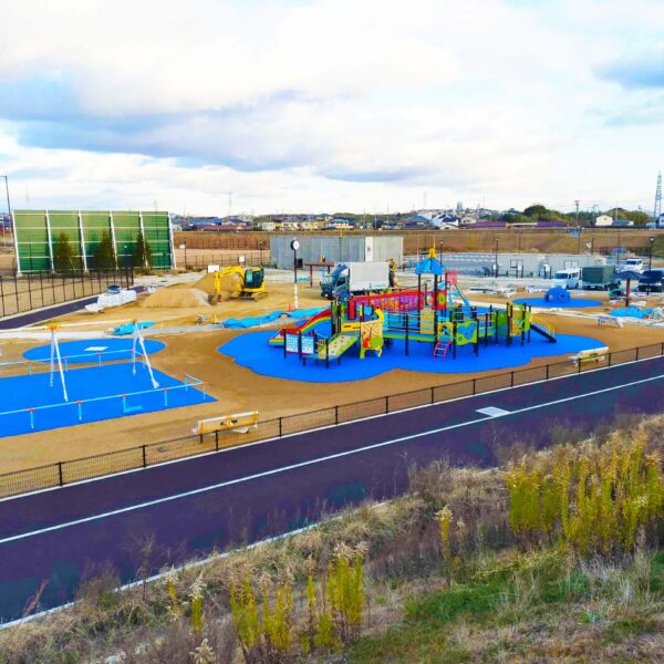 兵庫県明石市 公園施設 ソフトグラウンド現場施工 厚塗りタイプ t40 ゴムチップ舗装