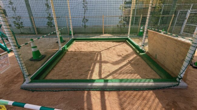 ソフトグラウンド　ゴムチップ　砂場枠