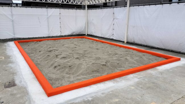 ゴムチップ舗装　ソフトグラウンド砂場枠タイプ