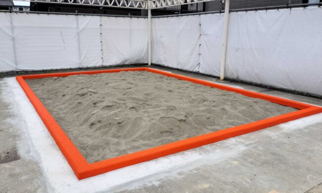 ゴムチップ舗装　ソフトグラウンド砂場枠タイプ