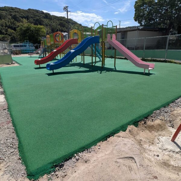 岡山県玉野市 学校施設4 岡山県倉敷市 ゴムチップ舗装 ソフトグラウンド厚塗りタイプ