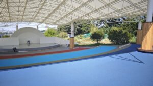 愛知県岡崎市　公共施設　ゴムチップ舗装