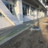 ゴムチップ舗装　標準タイプ　ゴムチップ　ゴム　テラス　岡山県　中学校　テラス　廊下